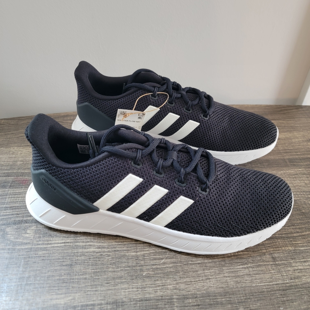 adidas Black and White Mesh Running Sneakers